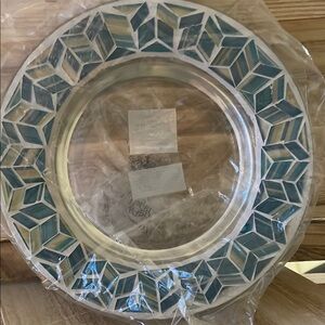 Yankee Candle Blue Mosaic Candleholder Plate